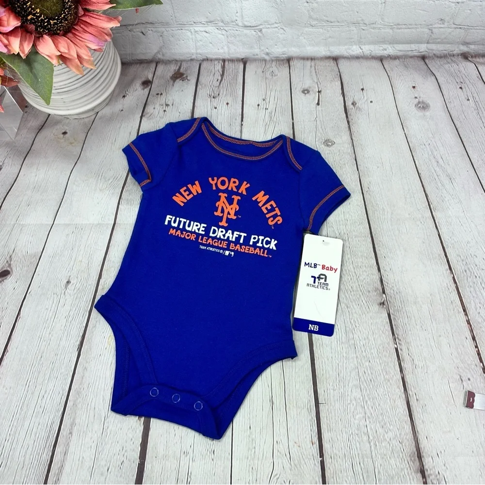NWT MLB New York Mets Blue Baby Bodysuit short sleeve one piece fandom sporty